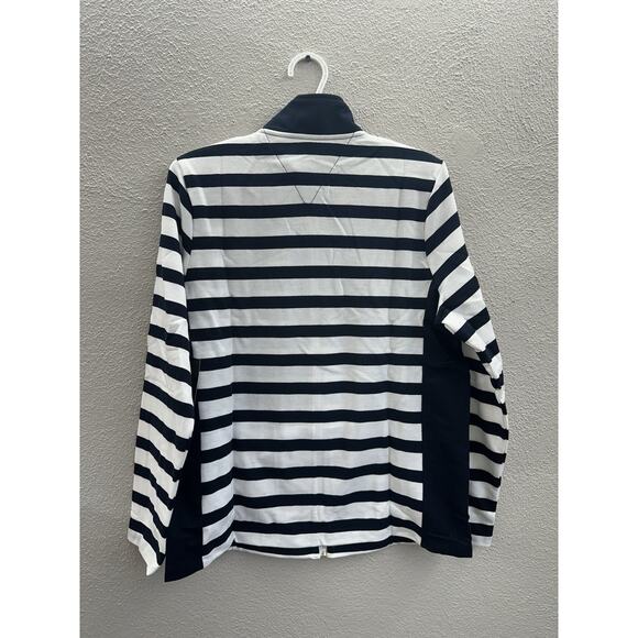 Onque Casuals Womens Jacket Size Large Navy Striped Long Sleeve Zip Up NWTs - Picture 6 of 11